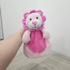 Baby Gear Lion Lovey Security Blanket Pink Plush Baby Toy Squeak Hands Play
